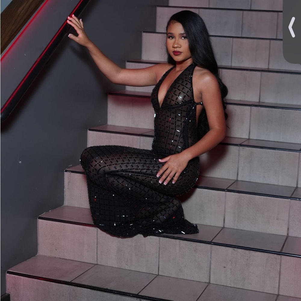 Oh Polly Elegant Black Backless Dress